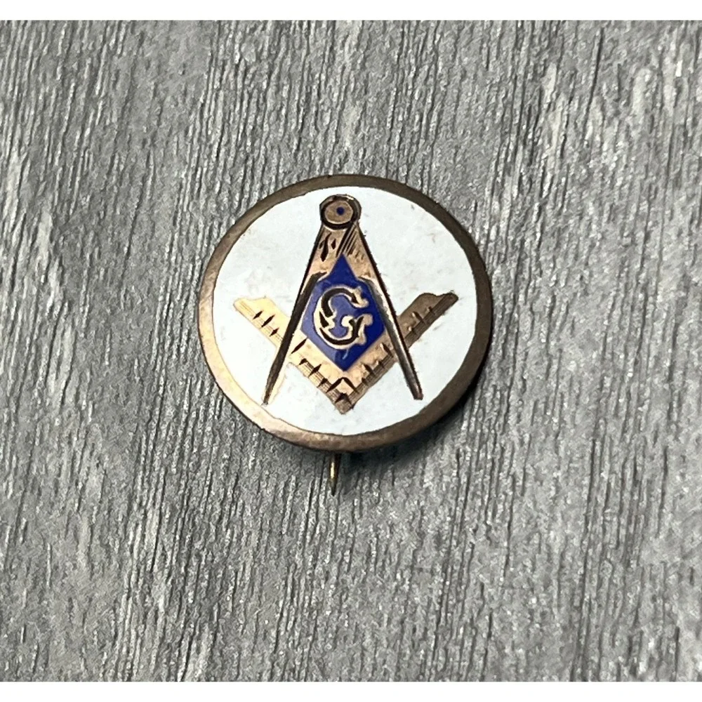 Vintage Masonic Freemasonry‎ Square & Compasses G Lapel Pin Brooch Emblem